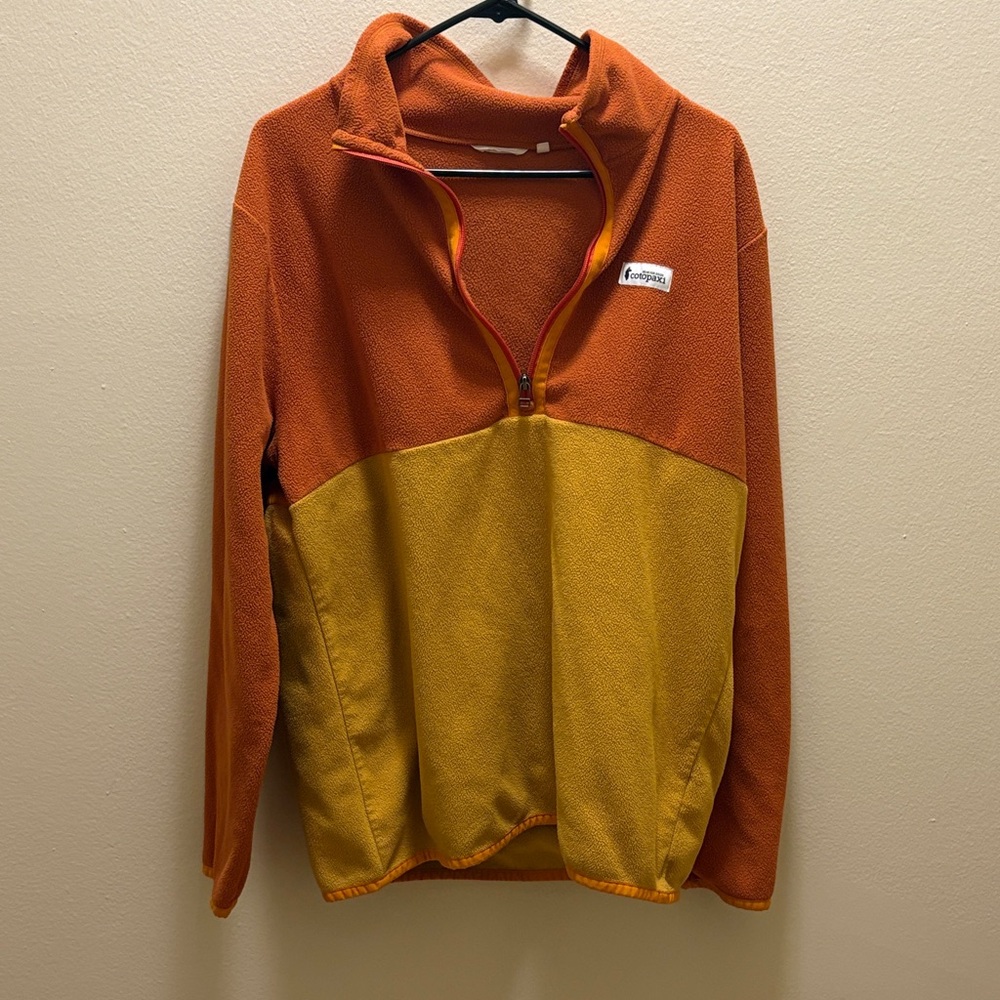 Cotopaxi orange and yellow fleece